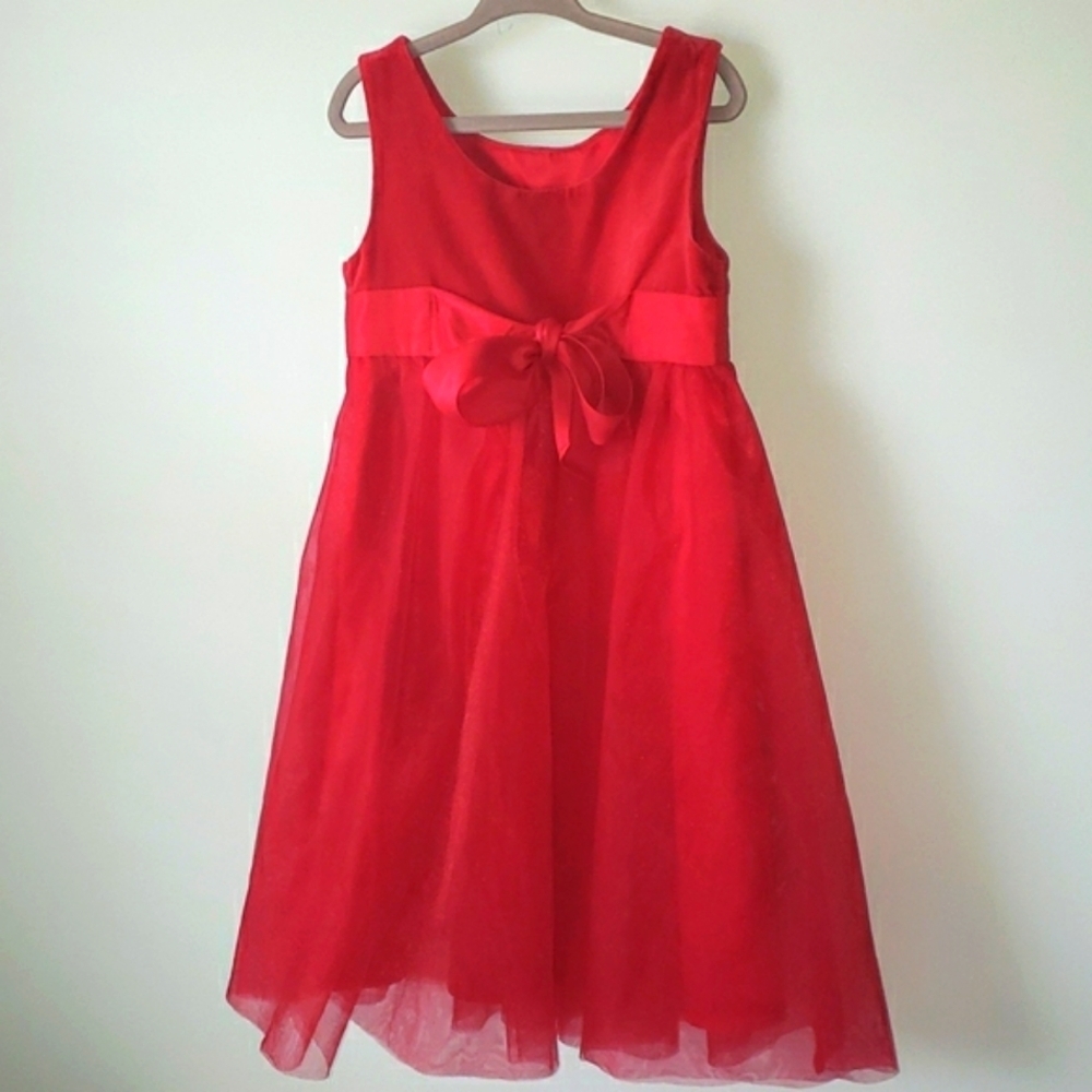 Carters red long holiday dress, 4T